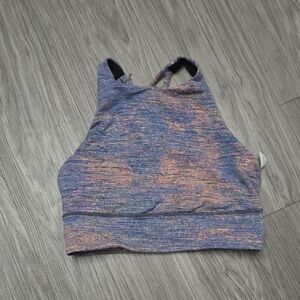 Lululemon 4 Energy High Neck Spectral Fusion Jacquard Autumn Red Teal Lagoon